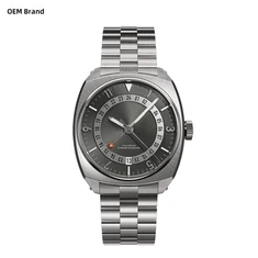 Relógios de titânio mecânico automático de viajantes personalizados GMT