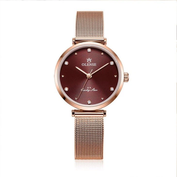 Relógios de pulso novo estilo Senhoras assistir aço inoxidável comércio exterior moda assistir malha cinto moda impermeável